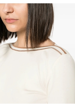 Fabiana Filippi bead-embellished T-shirt - Neutrals