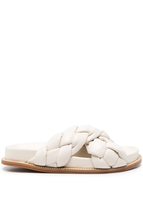 Fabiana Filippi braided leather slides - Neutrals