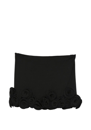La Reveche floral-appliqué skirt - Black