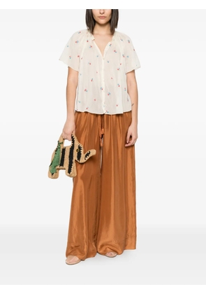 Forte Forte Petites Fleurs gathered blouse - Neutrals