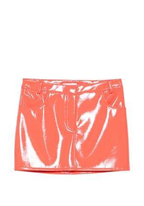 Patrizia Pepe gloss-effect mini skirt - Orange
