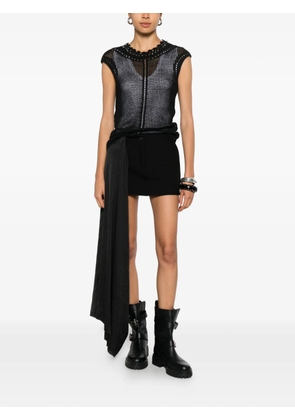 Isabel Benenato draped-detail mini skirt - Black