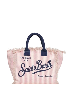 MC2 Saint Barth Vanity striped frayed tote bag - Pink