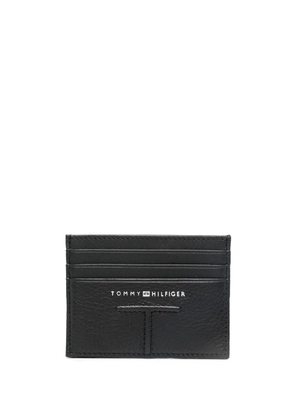 Tommy Hilfiger logo-embossed leather cardholder - Black