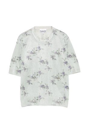 GANNI floral-print T-shirt - Green