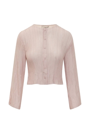 Gongdid Design plissé-effect cropped cardigan - Pink