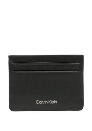 Calvin Klein logo-stamp leather cardholder - Black