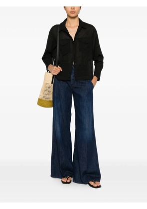 european culture chest-pocket shirt - Black