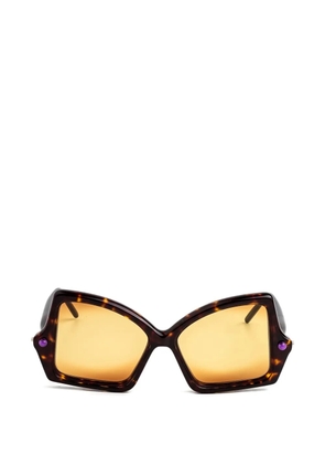 Kuboraum P30 geometric-frame sunglasses - Brown
