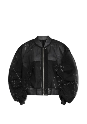 Rick Owens zip printed jacket - Black