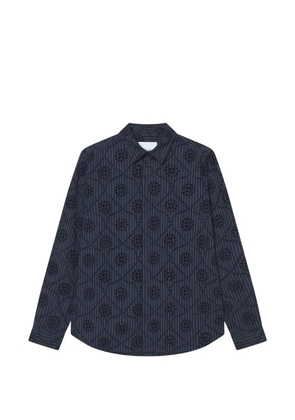 Les Deux Kalen broderie-anglaise striped shirt - Blue