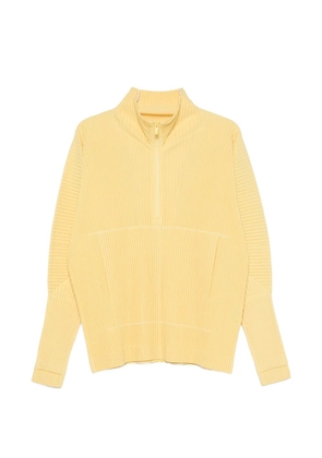 Homme Plissé Issey Miyake pleated half-zip T-shirt - Yellow