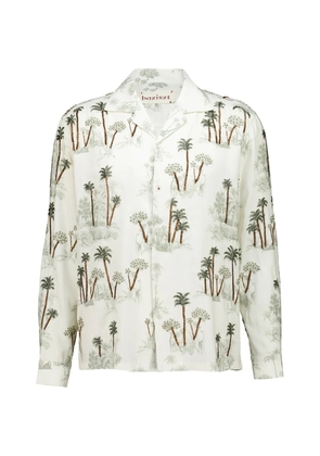 Baziszt Rico bead-embellished palm-tree shirt - Neutrals