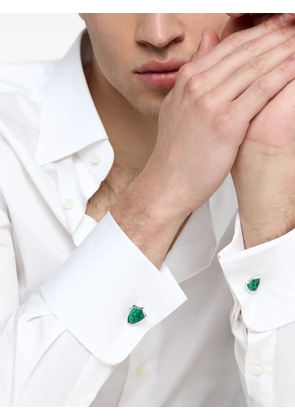 Mateo malachite shield cufflinks - Silver