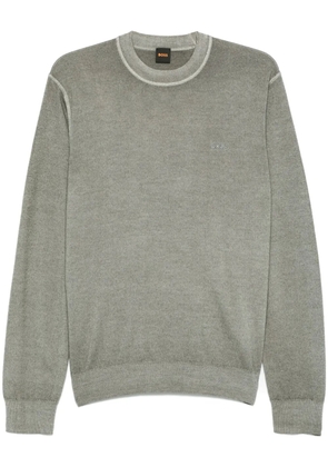 BOSS embroidered-logo sweater - Green
