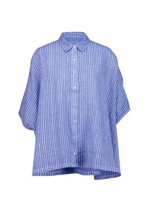 120% Lino striped linen shirt - Blue
