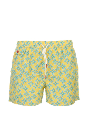 Kiton floral-print swim shorts - Yellow