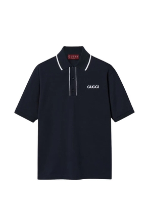 Gucci logo-print piqué polo shirt - Blue