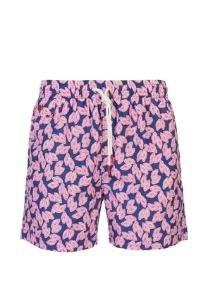 Kiton geometric-print drawstring swim shorts - Blue