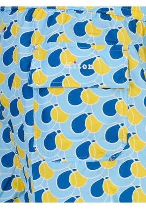 Kiton abstract-print swim shorts - Blue