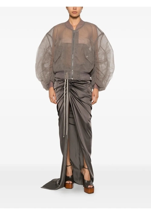 Rick Owens Secchia Flight crinkled sleeve bomber jacket - Brown