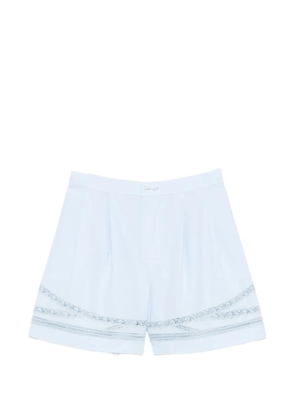 Ermanno Scervino lace-trim pleated shorts - Blue