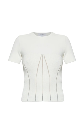 Alexander McQueen ribbed open-knit T-shirt - White
