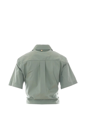LIU JO tie-front cropped shirt - Green