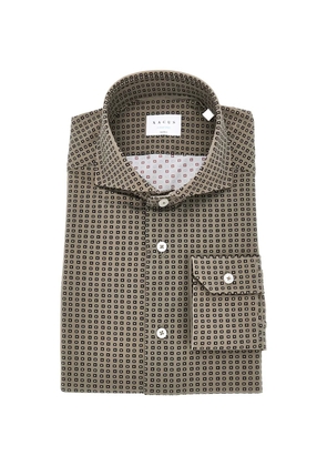 Xacus geometric-print shirt - Brown