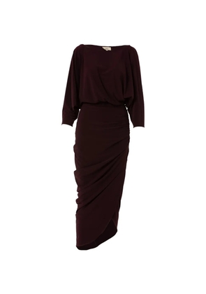 JBQ Tresor ruched draped asymmetric dress - Red