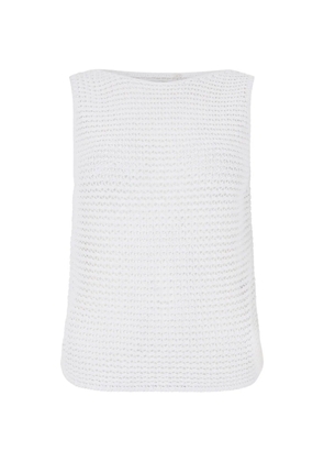 Vince open-knit sleeveless blouse - White