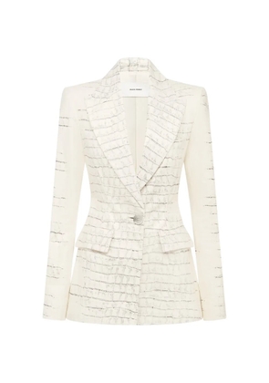 Alex Perry croc-embossed single-breasted blazer - Neutrals