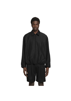 Wool Silk Collared Zip Jacket