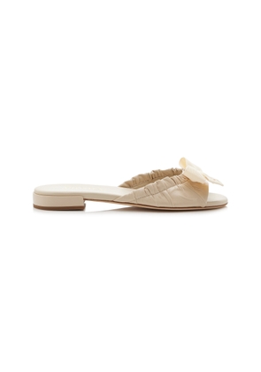 Prada Grosgrain-Trimmed Leather Sandals - Moda Operandi