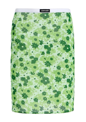 Miu Miu Floral Jersey Midi Skirt - Moda Operandi