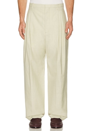 Bottega Veneta Wool Cotton Melange Gabardine Trousers in Linen Melange - Beige. Size 50 (also in ).