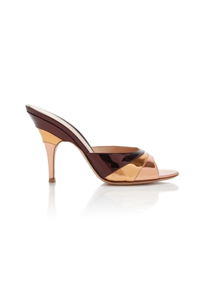 Gianvito Rossi Metallic Leather Mules - Moda Operandi