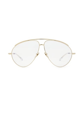 Gucci Aviator Chain Eyeglasses in Gold & Transparent - Metallic Gold. Size all.
