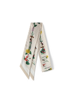 Mulberry Women's Skinny Scarf - Riverside Floral Eggshell