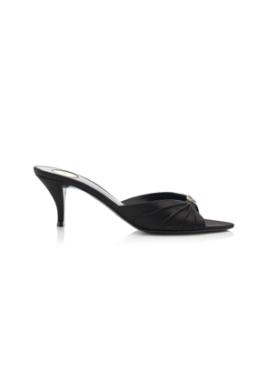 Saint Laurent Jerry Crystal Crepe-Satin Mules - Moda Operandi