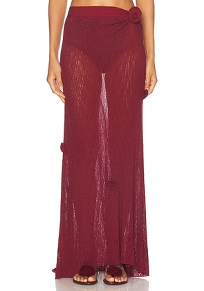 Maygel Coronel Ceiba Skirt in Maroon - Burgundy. Size all.