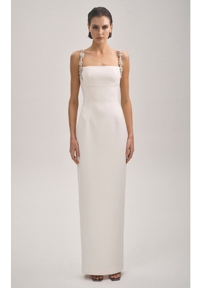 Rachel Gilbert Franca Floral-Crystal Strap Gown - Moda Operandi