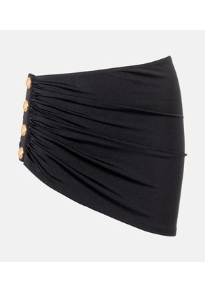 Balmain Draped embellished beach cover-up