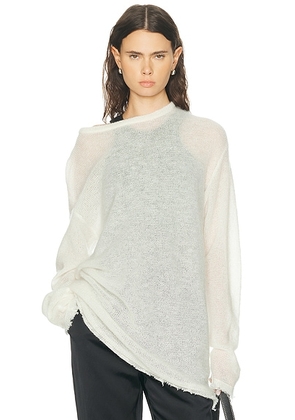 Toteme Long Open Weave Knit Sweater in Off White - White. Size S (also in L, M, XS).