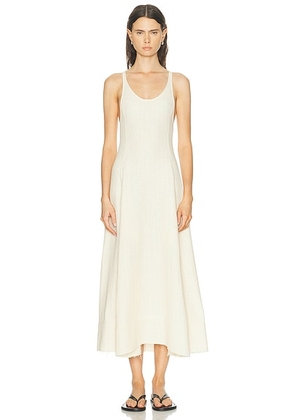 Toteme Sculpted Cotton Dress in Ecru - Cream. Size 36 (also in 32).