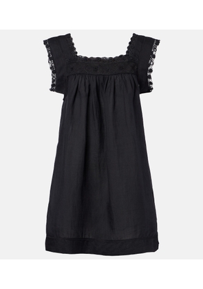 Doen Almadia lace-trimmed ramie minidress
