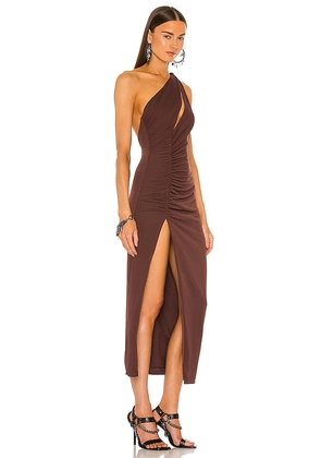 DUNDAS x REVOLVE Kate Midi Dress in Chocolate. Size XL. Also in M, S.