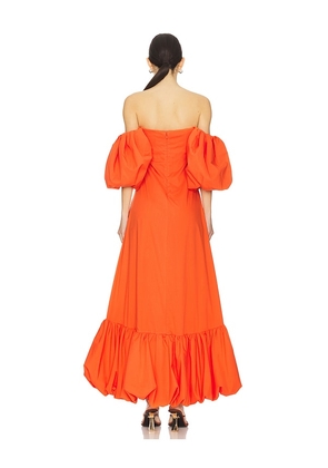 CAROLINE CONSTAS Lucia Midi Dress in Orange. Size XS. Also in S, M.
