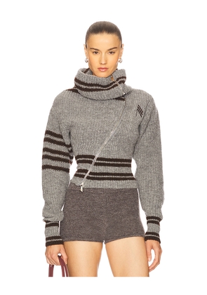 THE ATTICO Geometric Cardigan in Grey. Size 38. Also in 40.