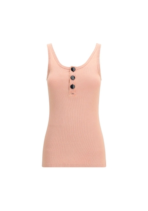 Chloé Multicolor Cotton Sleeveles T-Shirt - M